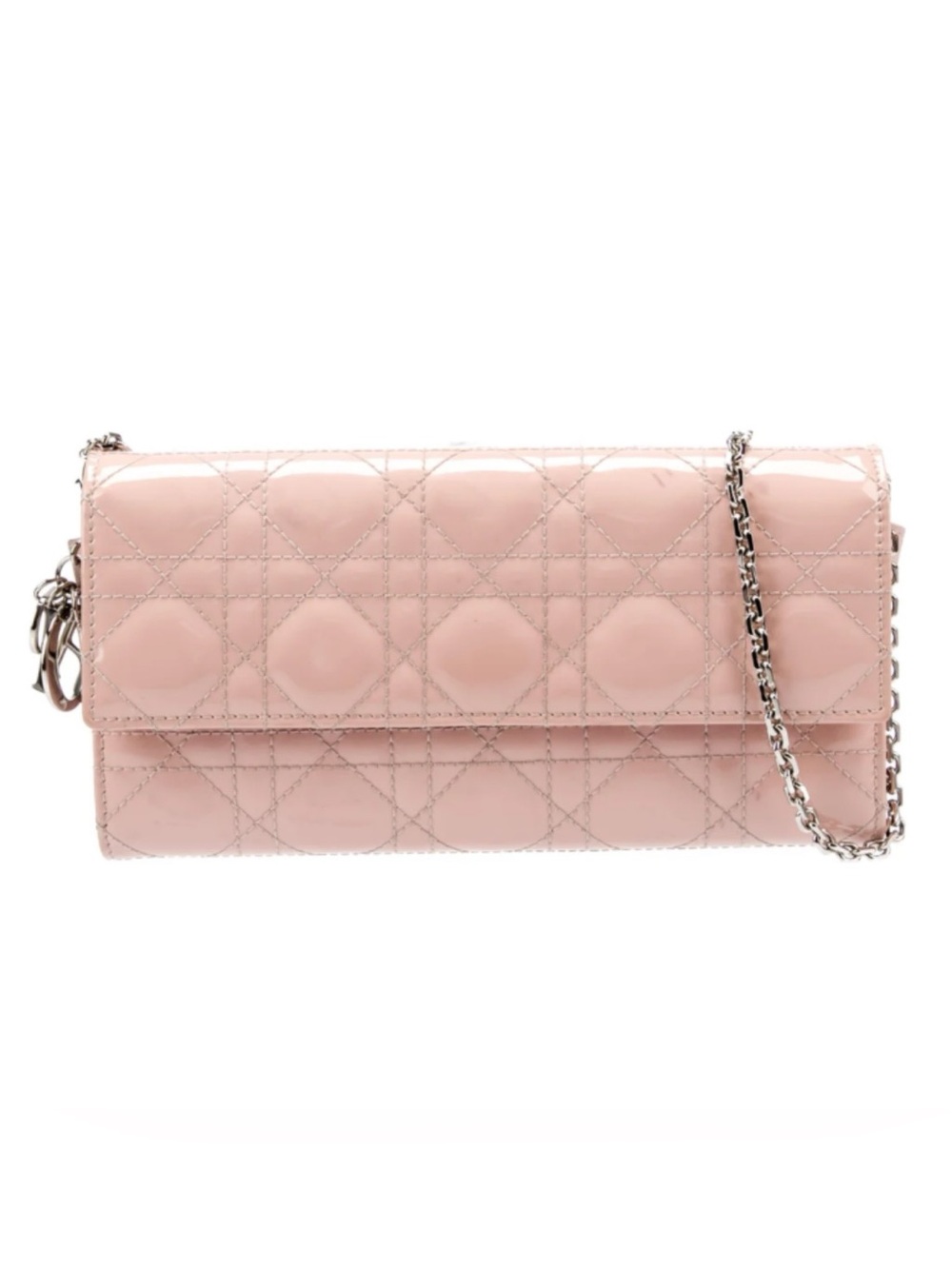 DIOR Patent Cannage Lady Dior Rendez-Vous Croisière Wallet on Chain Charm Pink - Picture 16 of 16
